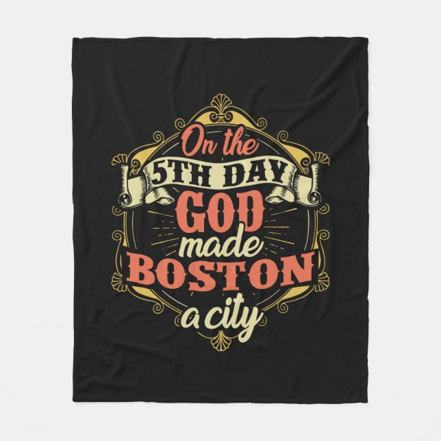 Boston Massachusetts Fleece Blanket (Front)