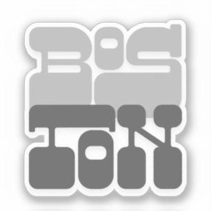 Boston Massachusetts Gray Bubble Letter Sticker