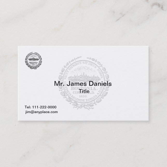 Boston Massachusetts Great Seal Business Card (Front)