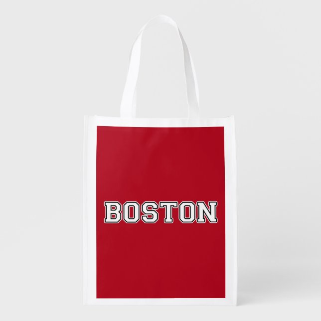 Boston Massachusetts Grocery Bag (Front)