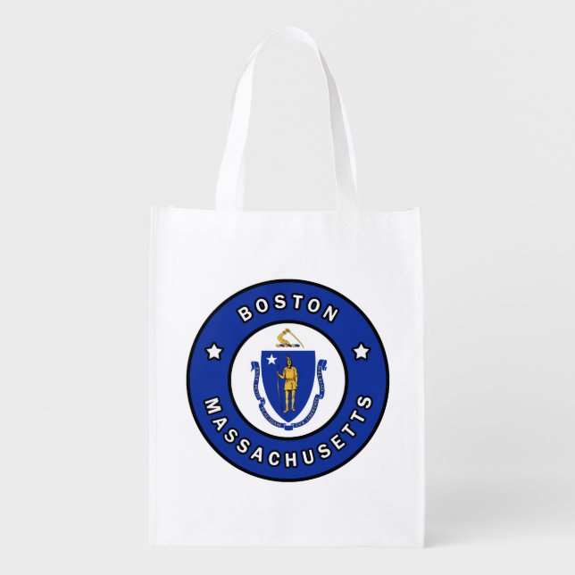 Boston Massachusetts Grocery Bag (Front)