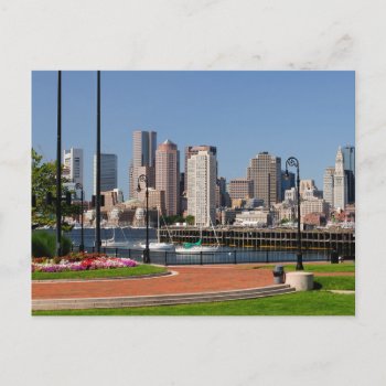 Boston Massachusetts  Harbor & Skyline  Postcard by merrydestinations at Zazzle