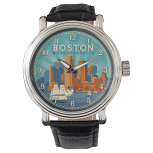 Boston Massachusetts Harbor Skyline Watch