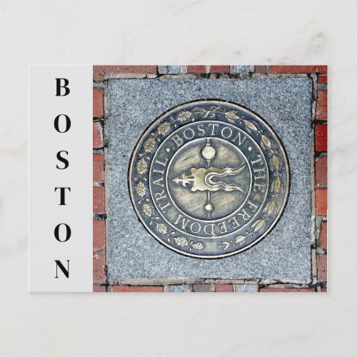 Boston Massachusetts Historic Freedom Trail Marker Postcard