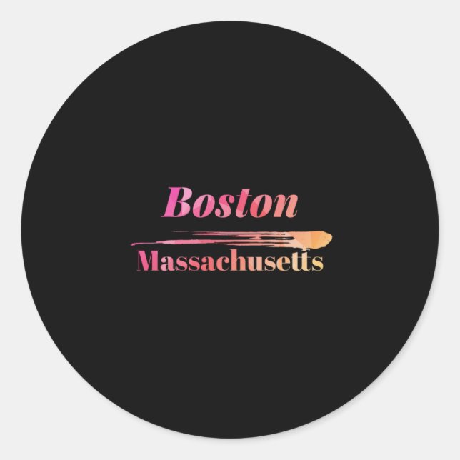 Boston Massachusetts Low Poly Classic Round Sticker (Front)