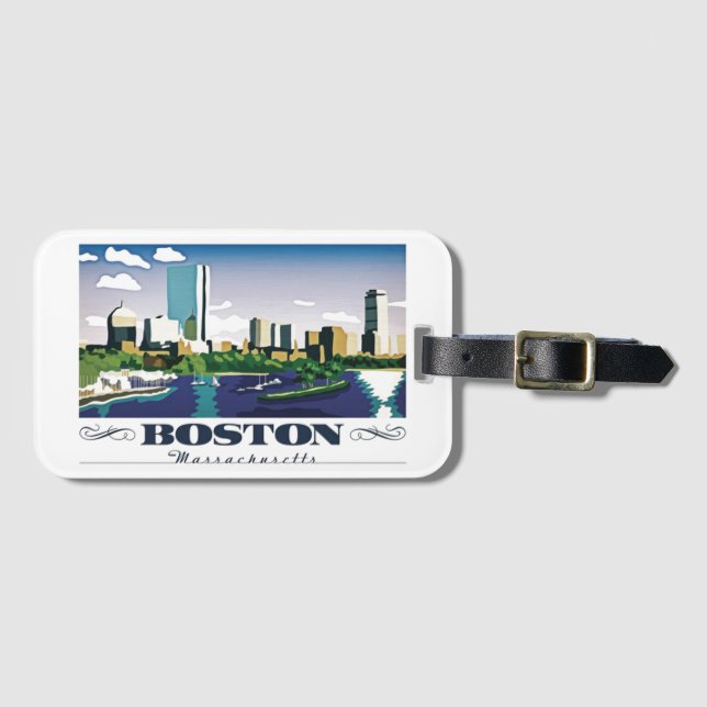 Boston, Massachusetts Luggage Tag (Front Horizontal)