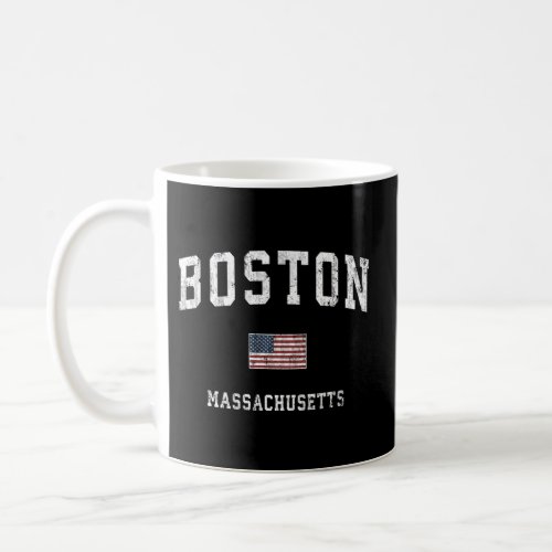 Boston Massachusetts Ma American Flag Sports Coffee Mug