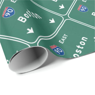 Boston Massachusetts ma Interstate Highway Road : Wrapping Paper