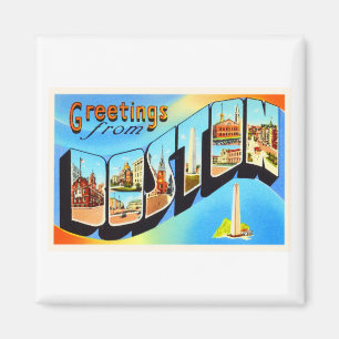 Boston Massachusetts MA Vintage Travel Souvenir Magnet
