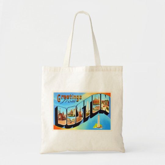 Boston Massachusetts MA Vintage Travel Souvenir Tote Bag Boston Massachusetts MA Vintage Travel Souvenir Tote Bag
