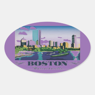 Boston, Massachusetts Oval Sticker