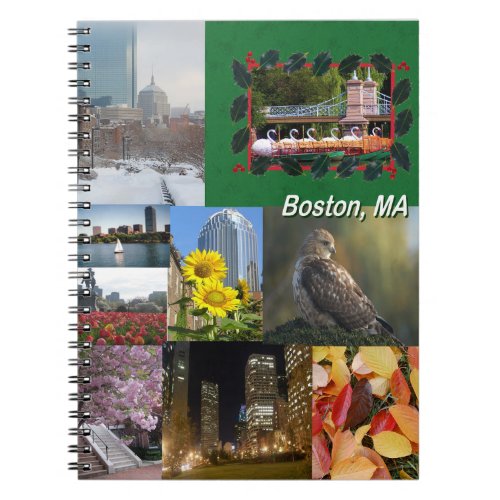 Boston Massachusetts Photo Collage Notebook