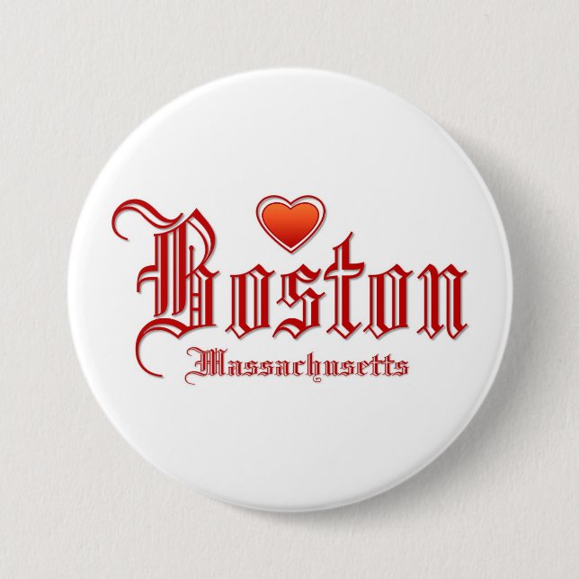 Boston Massachusetts Pinback Button (Front)