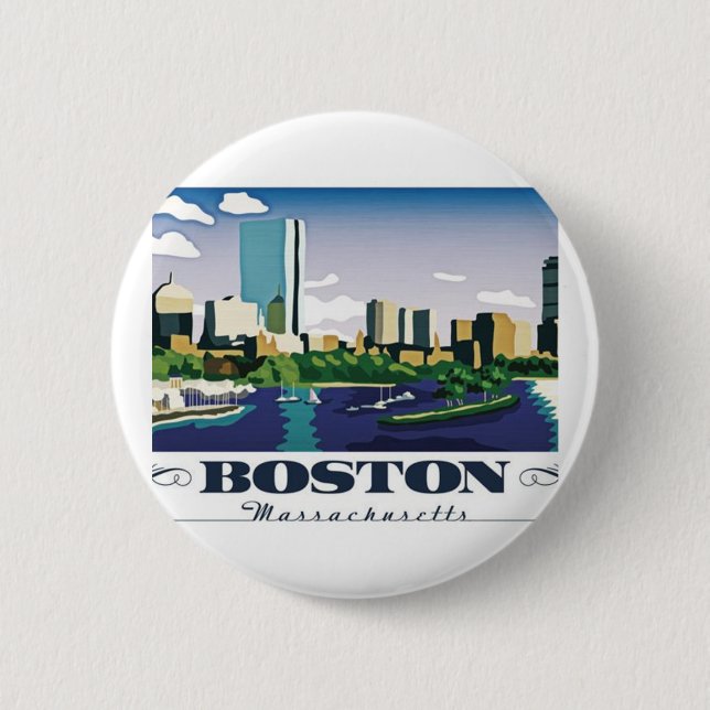 Boston, Massachusetts Pinback Button (Front)