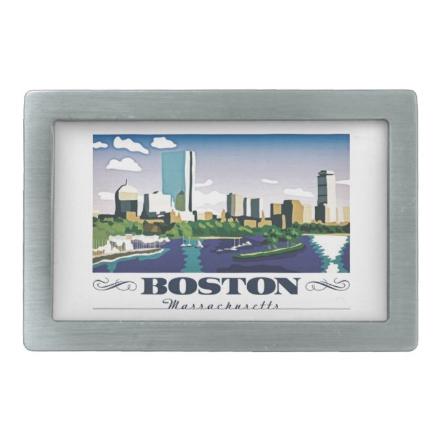 Boston, Massachusetts Rectangular Belt Buckle (Front)