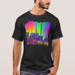 Boston Massachusetts Retro Vaporwave Skyline 90s C T-Shirt