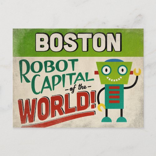 Boston Massachusetts Robot _ Funny Vintage Postcard