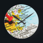 Boston, Massachusetts Round Clock<br><div class="desc">Boston,  Massachusetts marked with a red pushpin on the US map</div>