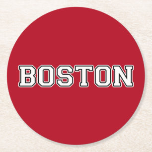 Boston Massachusetts Round Paper Coaster