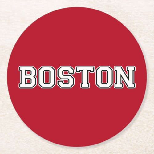 Boston Massachusetts Round Paper Coaster