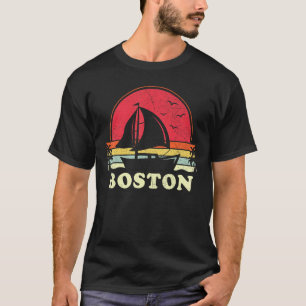 Boston Massachusetts Sail Boat Boating Captain Sai T-Shirt