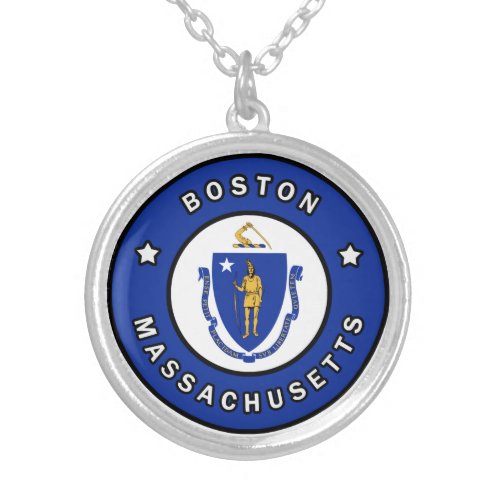 Boston Massachusetts Silver Plated Necklace