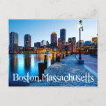 Boston Massachusetts Skyline At Sunset  Post Card at Zazzle