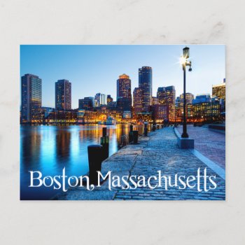 Boston Massachusetts Skyline At Sunset  Post Card by LoveandSerenity at Zazzle