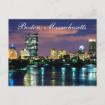 Boston Massachusetts Skyline At Sunset  Postcard at Zazzle
