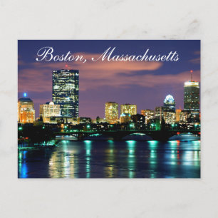 Boston Massachusetts Skyline at Sunset  Postcard