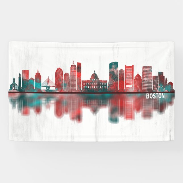 Boston Massachusetts Skyline Banner (Horizontal)