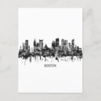 Boston Massachusetts Skyline BW