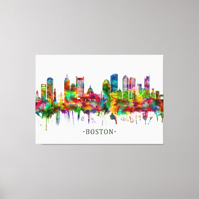 Boston Massachusetts Skyline Canvas Print (Front)