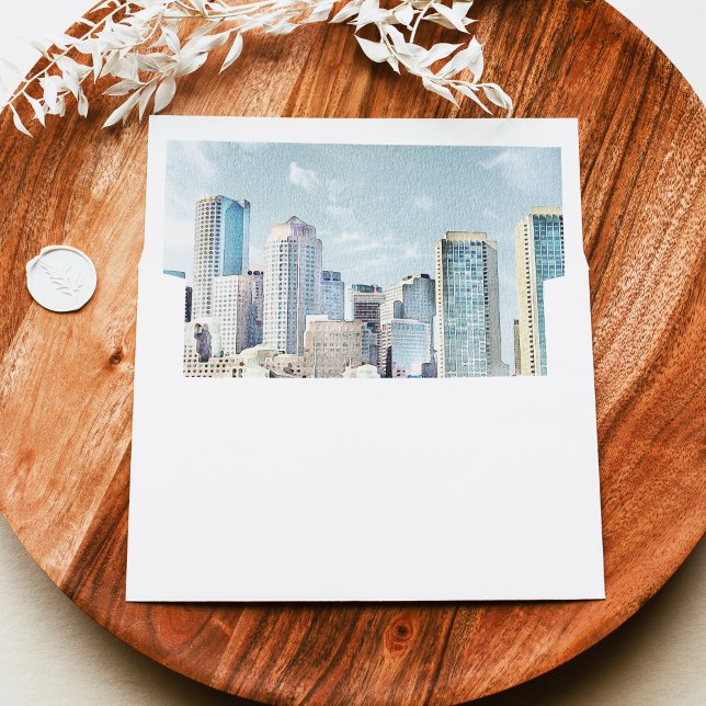 BOSTON Massachusetts Skyline Destination Travel Envelope Liner (Creator Uploaded)