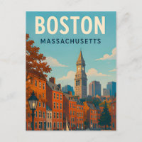 Boston Massachusetts Skyline Historic Travel Memor