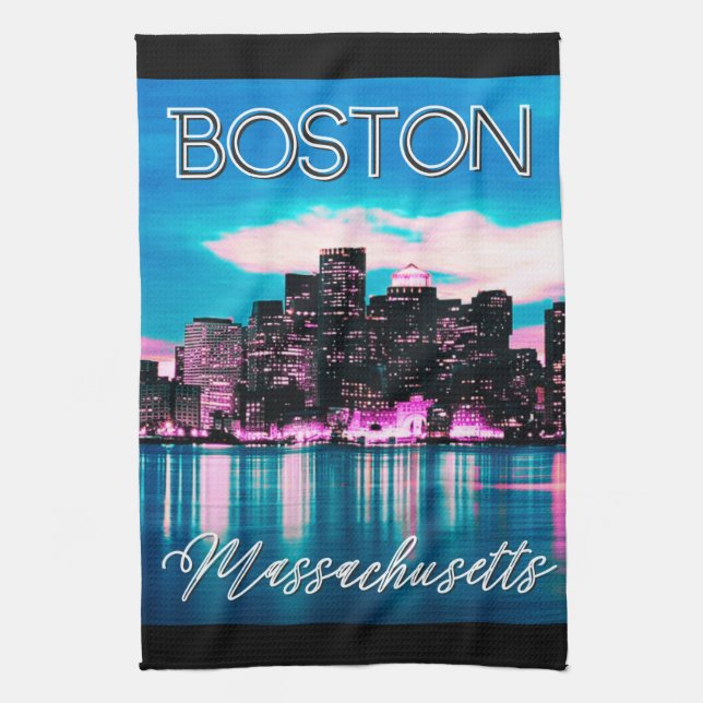 Boston Massachusetts Skyline   Kitchen Towel (Vertical)