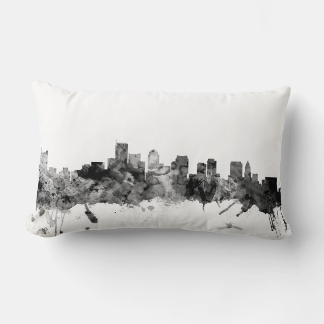 Boston Massachusetts Skyline Lumbar Pillow (Front)