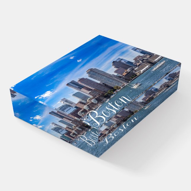 Boston Massachusetts Skyline PaperweightWaterfront Paperweight (Angled)