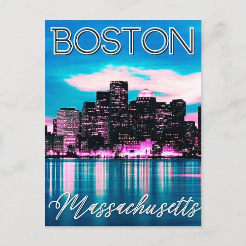 Boston Massachusetts Skyline   Postcard