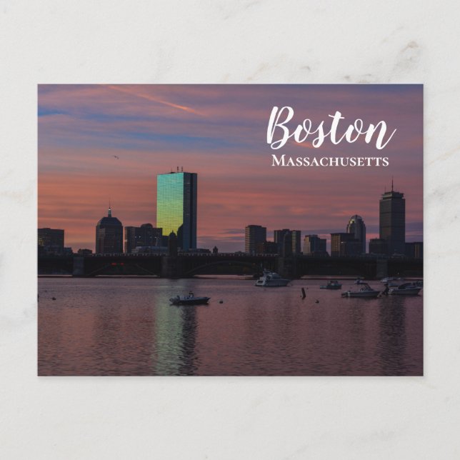 Boston Massachusetts Skyline Postcard Post Card (Front)