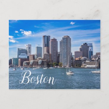 Boston Massachusetts Skyline Postcard Waterfront