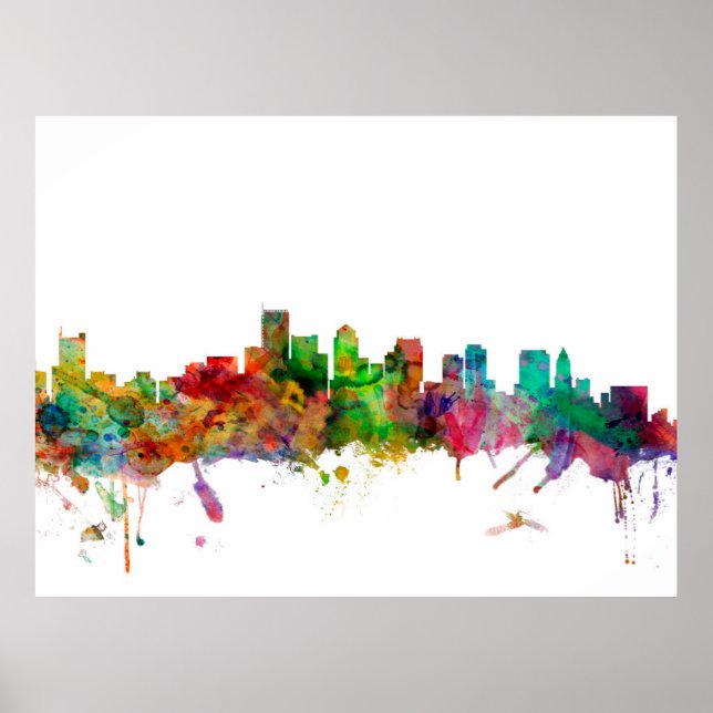 Boston Massachusetts Skyline Poster (Front)