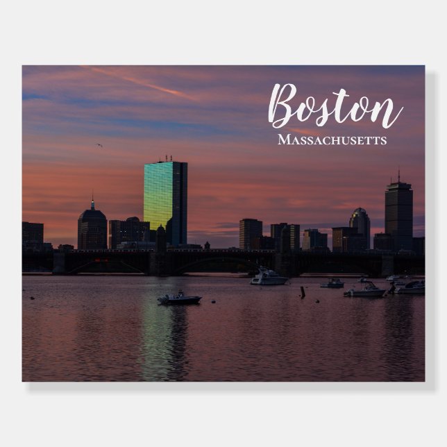 Boston Massachusetts Skyline Poster Foam Board (Front)
