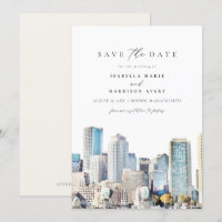 BOSTON MASSACHUSETTS Skyline Save the Date