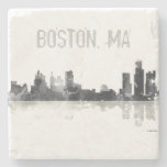 Boston Massachusetts Skyline - Stome Drinks Coaste Stone Coaster at Zazzle