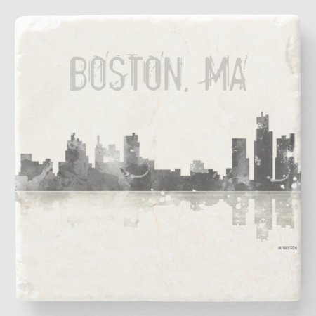 Boston Massachusetts Skyline - Stome Drinks Coaste Stone Coaster