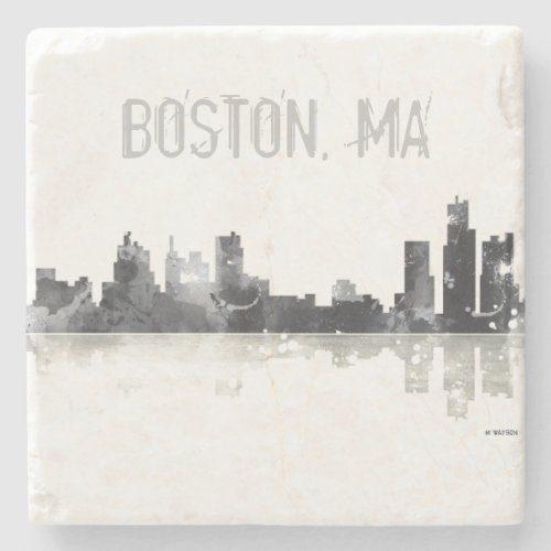BOSTON MASSACHUSETTS SKYLINE _ Stome drinks coaste Stone Coaster