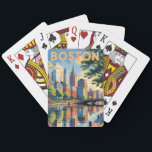Boston Massachusetts Skyline Travel Art Vintage Poker Cards<br><div class="desc">Boston retro vector travel design. From walking the Freedom Trail and exploring Fenway Park to enjoying the North End’s cuisine,  Boston offers a rich mix of culture,  history,  and charm.</div>