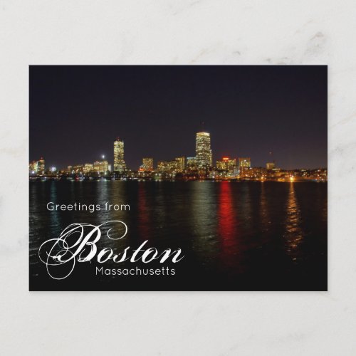 Boston Massachusetts Skyline Waterfront Postcard