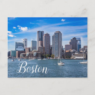 Boston Massachusetts Skyline Waterfront Postcard